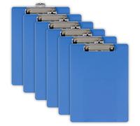 Officemate 83088- Portapapeles de plástico, tamaño carta, paquete de 6, color azul ártico