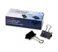 Officemate - Clips para carpetas, 12 cajas de 1 docena de cada uno, color negro (144 total), color negro Medium 12 Dozen