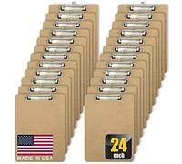 Officemate madera reciclada portapapeles, tamaño carta, perfil bajo Clip, 9 x 12,5 cm (83219), color marrón 24 Pack