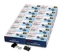 Officemate OIC - Clips para carpetas (12 cajas de 1 docena cada una), color negro, 144 unidades