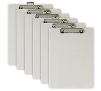 Officemate Recycled Plastic Clipboards, Letter Size, Pearl, Pack of 6 (83087)