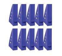 OFFICER PRODUCTS Revistero de diseño moderno, 10 unidades, A4, color azul, plástico duro, calado, organizador de escritorio para revistas, irrompible 21215521-01