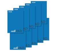 OFFICER PRODUCTS Bloc de notas A5, cuadriculado, 10 unidades, 100 hojas, 200 páginas, para escuela y oficina, pegado en la parte superior