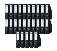 OFFICER PRODUCTS DONAU 3949001PL-01 - Archivador de cartón (25 unidades, 25 unidades, hasta 750 hojas, para oficina, escuela y hogar, para guardar documentos en formato A4), color negro