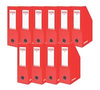 OFFICER PRODUCTS DONAU 7648101-04FSC - Archivador de cartón (10 unidades), color rojo
