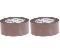 OFFICER PRODUCTS DONAU - Cinta adhesiva de embalaje (48 mm x 132 m, 40 μm, muy resistente), color marrón (Paquete de 2)