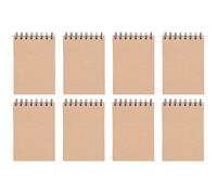 OFFICER PRODUCTS Journal - Cuaderno A6 Cuadrícula Espiral/Bloc de notas en espiral (tamaño pequeño, A6, 80 hojas por bloc, de espiral, Pack de 8 Libretas Bonitas Tapa de Kraft Blanda Bloc de notas