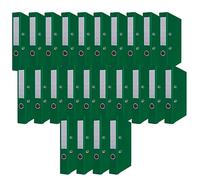 OFFICER PRODUCTS Paquete de 24 Archivadores DIN A4/50 mm/5 cm/Verde/Cartón/Cubierta de plástico PP/Carpetas ranuradas/Carpetas de oficina/Carpetas de cartón/Protectores de bordes metálicos