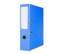 OFFICER PRODUCTS Paquete de 24 Archivadores DIN A4/75 mm/7,5 cm/Azul/Cartón/Cubierta de plástico PP/Carpetas ranuradas/Carpetas de oficina/Carpetas de cartón/Protectores de bordes metálicos