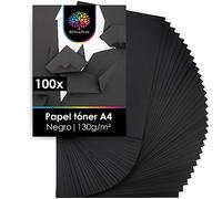 OfficeTree 100 x Papel de Tono Negro A4 130 g - Papel de Tono Negro A4 - Papel para manualidades & Pintura e impresión