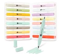 OfficeTree 16 minirotuladores de alcohol - colores pastel- Juego de rotuladores al alcohol - Juego Touch Twin Marker para dibujar, pintar y hacer manualidades
