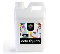 OfficeTree 2 Litro Cola Transparente Manualidades - Cola Blanca Escolar Transparente sin Disolventes Adecuado para Niños - Cola Blanca Manualidades se seca Transparente - Pegamento Manualidades Niños