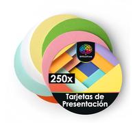 OfficeTree 250x Tarjetas de Moderación ø 10x10 cm - 6 Colores - 150 g - Redondo - Perfectas para Presentaciones, Talleres y Brainstorming - Flashcards - Tarjetas Estudio - Fichas Cartulina
