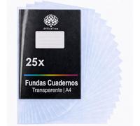 OfficeTree 25x Fundas de Cuadernos A4 Transparente - 130 my Forro Cuaderno | Forros para forrar cuadernos escolares del colegio y la oficina - Repelente a la suciedad y al agua - Plastico resistente