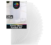 OfficeTree 25x Fundas de Cuadernos A4 Transparente - Forrar Libros Escolares para el Colegio y la Oficina - Repelente a la Suciedad y al Agua - Fundas de Plastico para Libros y Cuaderno