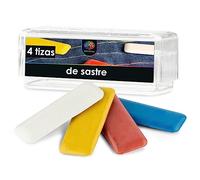 OfficeTree 4x Tiza Costura 55 x 20mm - 4 Colores - Marcadores de Tiza para Tela Claras y Oscuras - Jaboncillo para Costura - Jaboncillo de Sastre - Costura Accesorios Profesional - Marcador de Tela