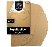 OfficeTree 50x Papel Kraft A4 300 g/m² - Marrón - Hojas gruesas imprimibles para impresoras de inyección y láser, manualidades y scrapbooking - Papel Craft A4 - Cartulina Kraft - Carton Kraft