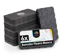 OfficeTree 6x Borrador Pizarra Blanca Magnetico - Negro - Borrador Magnetico Pizarra Blanca - Borradores de Pizarra Blanca - Borrador de Pizarra Blanca - Borrador Pizarra Magnetica - Whiteboard Eraser