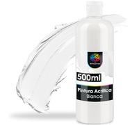 OfficeTree Color Acrílico Blanco 500 ml - Pintura Acrílica Con Base Acuosa Para Amateurs - Ideal Para Mezclar