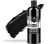 OfficeTree Color Acrílico Negro 500 ml - Pintura Acrílica Con Base Acuosa para Amateurs - Ideal para Mezclar
