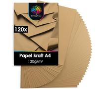 OfficeTree Papel Kraft A4 120 Hojas 100 g/m² Cartulina Para Manualidades Invitaciones De Boda Tarjetas De Menú Papel Artesanal