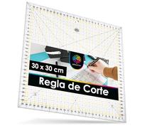 OfficeTree Regle Couture - Regla de costura (30 x 30 cm, regla de patchwork para coser con dimensiones y cortes exactos, regla de costura para bricolaje y colchón, regla japonesa de costura