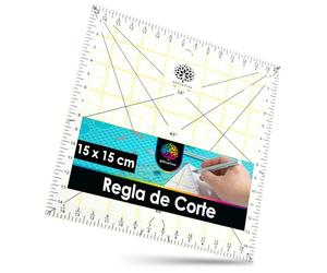 OfficeTree Regle - Regle Patchwork para coser con dimensiones y cortes exactos - Regla de Patchwork para DIY - Regla Japonesa Costura (15 x 15)