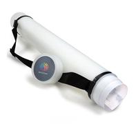 OfficeTree Tubo Portaplanos Plástico Blanco - para Transporte y Almacenamiento - Tubo para Guardar Planos - Longitud y Correa de Transporte Extensible - Tubo para Poster