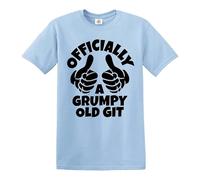 Official A Grumpy | for Angry Man Tee | Novedad | Broma | Camiseta para hombre, Camiseta azul cielo con estampado negro, XL