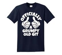 Official A Grumpy | for Angry Man Tee | Novedad | Broma | Camiseta para hombre, Camiseta azul marino con estampado blanco, L