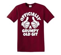 Official A Grumpy | for Angry Man Tee | Novedad | Broma | Camiseta para hombre, Camiseta granate con estampado blanco, 4XL