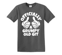 Official A Grumpy | for Angry Man Tee | Novedad | Broma | Camiseta para hombre, Camiseta gris con estampado blanco, XXL