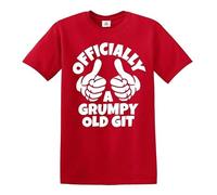 Official A Grumpy | for Angry Man Tee | Novedad | Broma | Camiseta para hombre, Camiseta roja con estampado blanco, 5XL