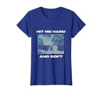 Official Billie Eilish Hit ME Hard and Soft Azul invertido Camiseta, Mujer, Azul Real, XL