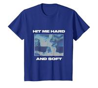 Official Billie Eilish Hit ME Hard and Soft Azul invertido Camiseta, Niños, Azul Real, 12 años