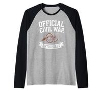 Official Civil War Enthusiast Guerra Civil Americana EE.UU. Camiseta Manga Raglan