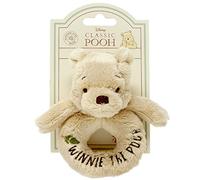 Official Disney Winnie The Pooh Rattle - Soft Pooh Bear Baby Toy by Rainbow Designs