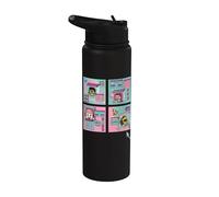 Official Emojitown Four Scenes Gamer love music Comic Stainless Steel Insulated Water Bottle