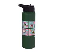 Official Emojitown Four Scenes Gamer love music Comic Stainless Steel Insulated Water Bottle