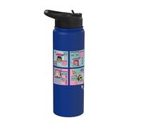 Official Emojitown Four Scenes Gamer love music Comic Stainless Steel Insulated Water Bottle