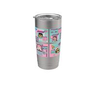 Official Emojitown Four Scenes Gamer love music Comic Vaso térmico de acero inoxidable de doble pared