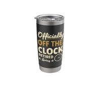 Official Of The Clock Retired Funny Jubilación Hombres Mujeres Vaso térmico de acero inoxidable de doble pared