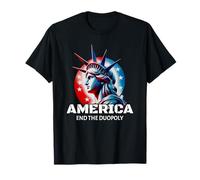 Official Patriotic "America" Men and Women's. End Duopoly. Camiseta