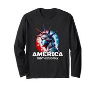 Official Patriotic "America" Men and Women's. End Duopoly. Manga Larga