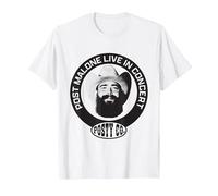 Official Post Malone Live In Concierto Camiseta, Hombre, Blanco, S