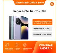 Official | Redmi Note 14 Pro+ 5G, Xiaomi Buds 5 regalado del 15/01 al 31/01, Pantalla AMOLED con bisel ultrafino de 2,07, Duración de la batería de hasta 24 días, Admite llamadas por Bluetooth Negro m