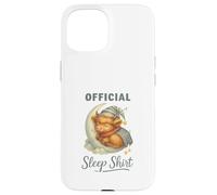 Official Sleep Squad Cute Highland Cow On Moon Carcasa para iPhone 15