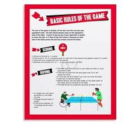 Official Table Tennis Rulebook Guide Educational Poster For Game Room Man Cave Sports Themed Wall Decor(Framed,08x12inch(20x30cm))
