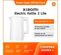 Official | Xiaomi Electric Kettle 2 Lite, Potente aro de calentamiento de 1500 W, Gran capacidad de 1,5 l, Termostato sensible de alta calidad Blanco