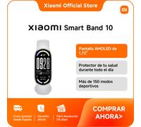 Xiaomi Smartband 10,Pantalla AMOLED de 1,72”, Carga rápida, 150+ Modos Deportivos. Monitorización de Salud y sueño. HyperOS 2.0. Impermeable 5ATM, Brújula,Plata